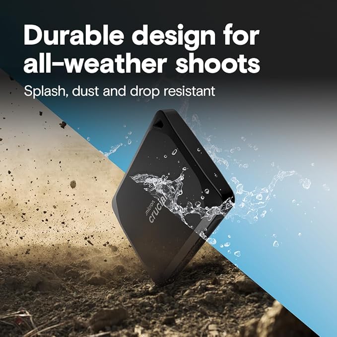 Crucial X10 Pro 4TB Portable SSD, Up to 2100MB/s Read, 2000MB/s Write, 3.2 USB-C, External Solid State Drive, Durable Storage for PC & Mac, for Professional Creators, Black - ‎CT4000X10PROSSD902