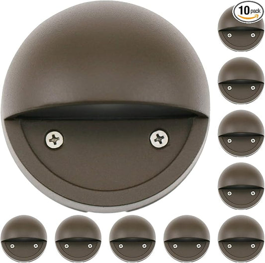 2W LED Deck Lighting Low Voltage Deck Lights Landscape Lighting Landscape Lights Outdoor Replaceable G4 LED Bulb 3000K Aluminum housing for Stair,Pathway,Walkway,Deck, Step,Yard Bronze, Pack of 10