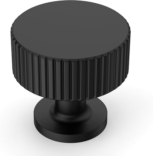 Amerdeco 10 Pack Matte Black Cabinet Knobs Single Hole Cabinet Pulls 1 Inch Drawer Knobs and Pulls for Bathroom Cabinets ZH0071