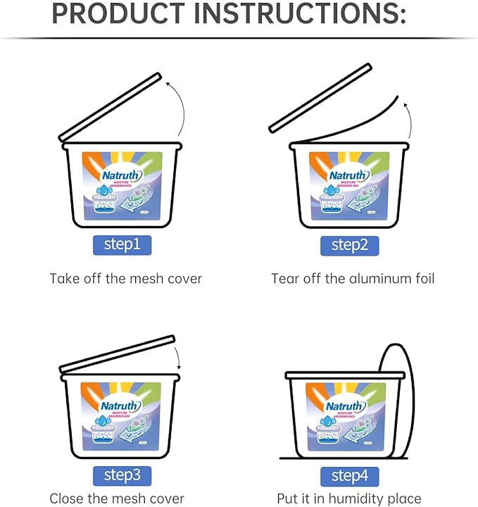 NATRUTH Fresh Linen Moisture Absorber（6 Pack）12.5 Oz,Humidity Absorber Attracts Extra Moisture from Your Bathroom, Closet, Kitchen & Study, Dehumidifier for Closet