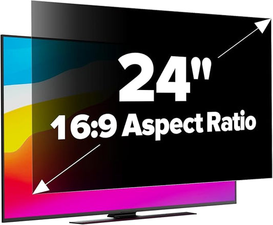 Upgraded HD Computer Privacy Screen 24 inch, Monitor Privacy Screen for 16:9 Widescreen Removable Anti Glare Computer Screen Cover and Blue Light UV-Blocking Screen Privacy Filter