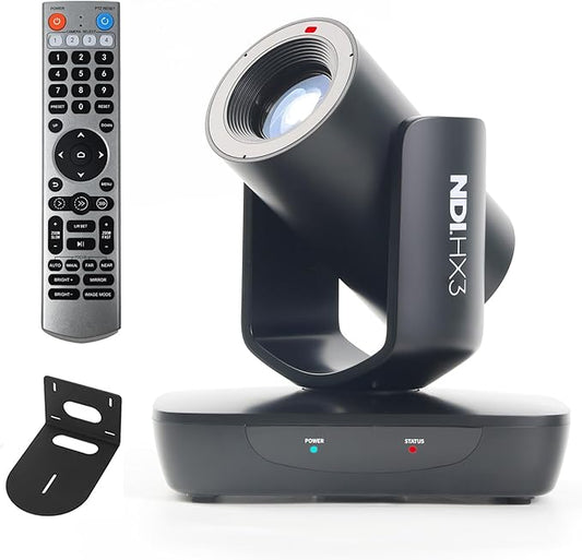 RGBlink NDI PTZ Camera with 20X Zoom, AI Auto-Tracking, HDMI SDI USB 3.0 Live Streaming Kit for Church, School Events, Online Classes & Sports – Includes Wall Mount & Remote | Supports NDI HX2 & HX3