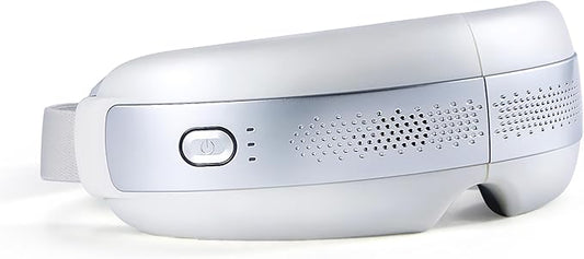 Eye Massager with Heat and Cooling, Christmas Birthday Presents for Women&Men, Massaging Eye Mask for Migraines, Foldable Eye Massager with Bluetooth and Pressing Function, Relieve Fatigue