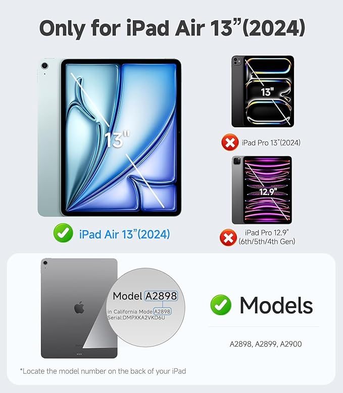 iGluz 2 Pack Screen Protector for iPad Air 13-inch M3/M2 2025/2024 9H+ Tempered Glass with Easy-Install Box[12FT Military Grade Shatterproof] HD Clarity,Scratch Resistant