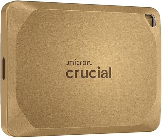 Crucial X10 Pro 4TB Portable SSD, Up to 2,100MB/s Read, 2000MB/s Write, USB 3.2 USB-C, External Solid State Drive, Durable Storage for Professional Creators, Gold - CT4000X10PROSSD9D02