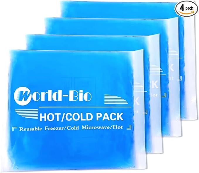 Gel Soft Flexible Ice Packs for Injuries, Reusable Cold Pack, Hot Cold Compress for Joint&Muscle Pain, Surgery Recovery, Inflammation, Swelling, Face, Head, Wrist, Ankle&Foot Injury, 4 Pack-5.1"x6.3"