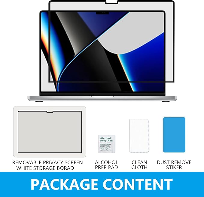 FILMEXT Privacy Screen for Macbook Pro 14 inch (2025-2021,M5 M4 M3 M2 M1), Removable Macbook pro 14.2" A3112 A3401 A2992 A2918 A2779 A2442 Privacy Laptop Screen Filter Anti-Spy/Anti-Glare/Eye Care