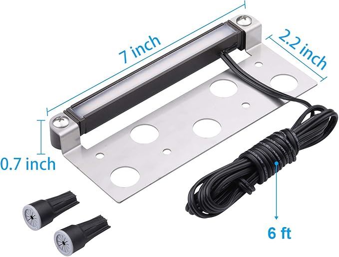 LED Hardscape Light 7 Inch 1.5W Deck Step Paver Wall Garden Pathway Lamp, Warm White 2700K, 12V Low Voltage AC/DC, Outdoor IP65 Waterproof 10 Pack