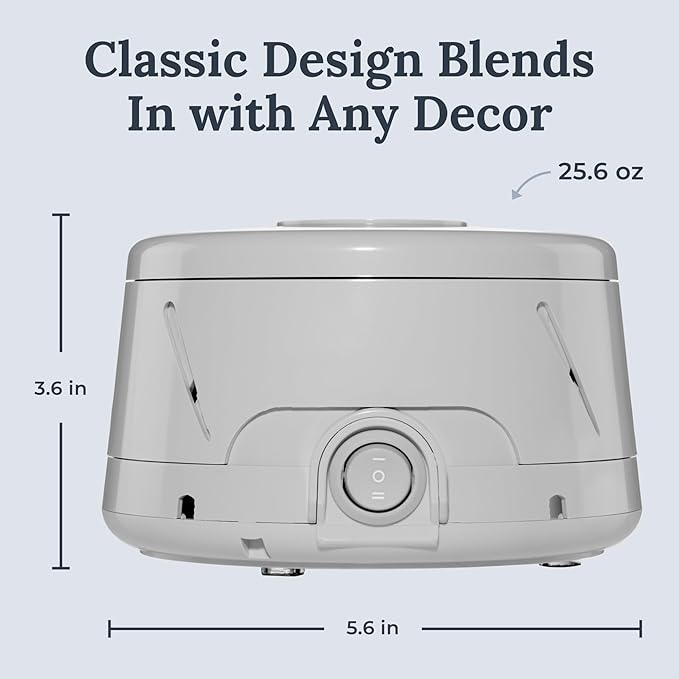 Yogasleep Dohm Classic (Gray) The Original White Noise Machine, Soothing Natural Sound from A Real Fan, Noise Cancelling for Office Privacy, Travel & Meditation, Sleep Therapy for Adults & Baby
