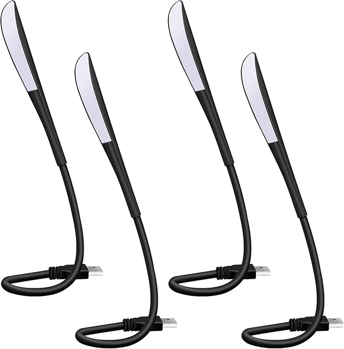 Zonon 4 Pcs Temperature LED USB Laptop Light with LEDs Beads, Touch Switch and Flexible Bendable for Keyboard Notebook Laptop, Desktop, PC and Computer (14 LEDs Beads)