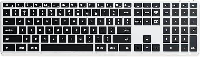 Satechi Slim X3 Bluetooth Backlit Keyboard for Mac, Illuminated Keys & Multi-Device Sync, for MacBook Air/Pro M4, iPad Air/Pro M4/M3, iPad mini, Mac mini, iMac - Silver