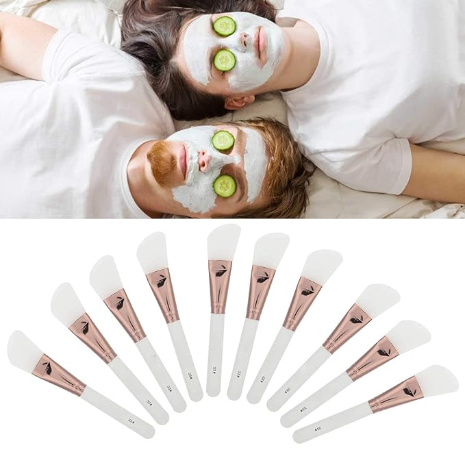 10pcs Silicone Mask Brush, Flexible Mud Mixed Brush, Hairless Face Mask Brush Applicator for Facials, Mud, Clay Mask, DIY, Modeling Mask, Wholesale Business
