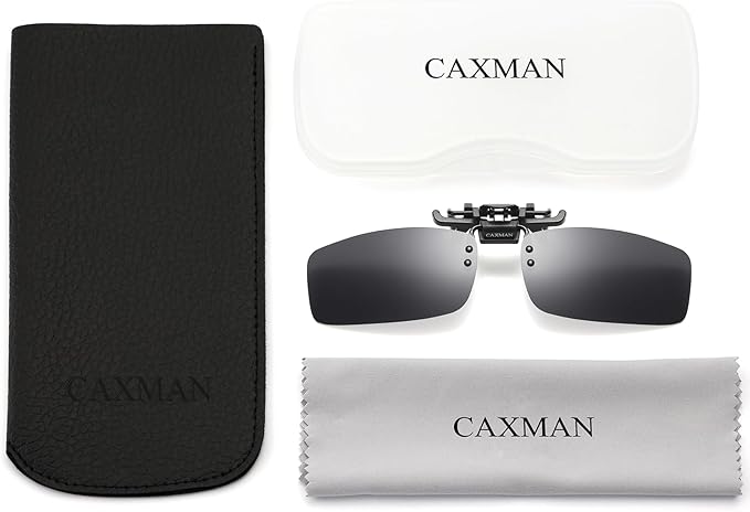 Polarized Clip-on Flip Up Metal Clip Rimless Sunglasses for Prescription Glasses