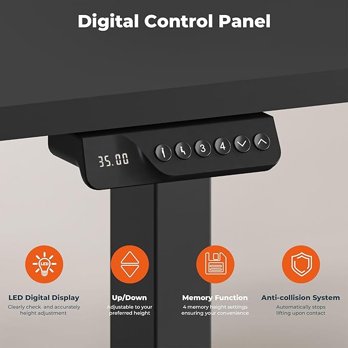 Dual Motor Standing Desk, Large Stand Up Desks, 79x31 Inches Electric Sit Stand Desks, 4 Memory Preset Adjustable Height Computer Table for Home Office with Splice Board (Black)