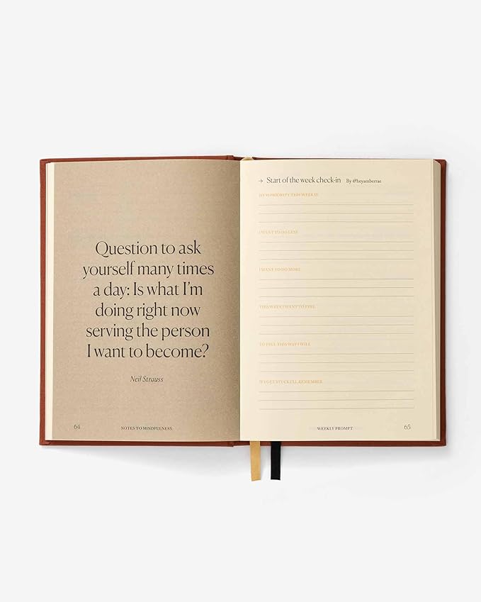 Intelligent Change Notes to Mindfulness Daily Journal for Women With Prompts to Write In, Illustrated Gratitude & Positivity, Undated Guided, Hardbound Wellness - Chelsea Kauai (Sunset Orange)