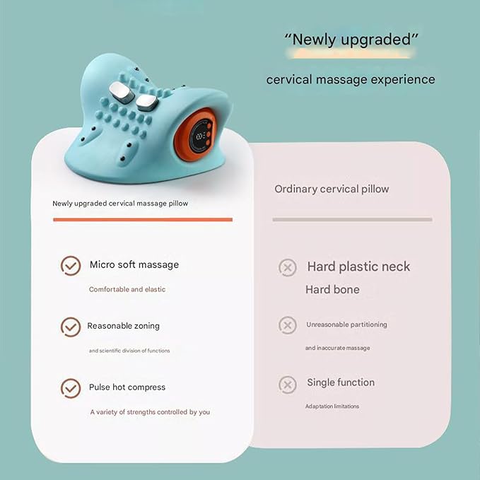 2025 New Neck Massager Pillow for Deep Tissue Pain Relief – Portable Electric Massage Pillow with Heat, Deep Tissue Relaxation for Neck, Shoulders, Back – Perfect for Home, Office, Travel