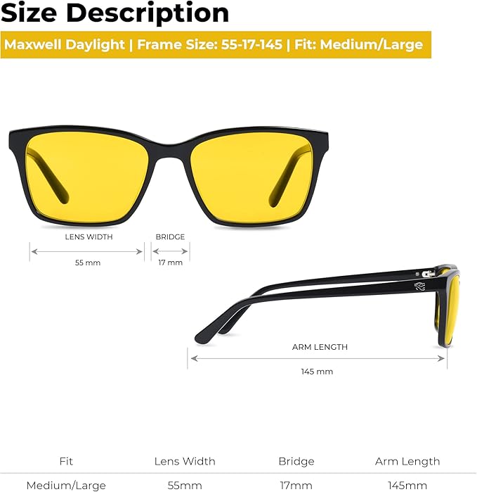 Ra Optics Daylight Lenses - Premium, Science-Based Blue Light Glasses for Screens