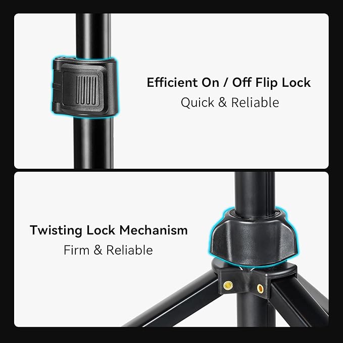 SMALLRIG RA-S200 Light Stand for Photography, 78.7" / 6.6ft / 200cm, Black, Aluminum Alloy, Supports up to 4kg, Compatible with Reflectors, Softboxes, Studio Lights, Umbrellas, Ring Light