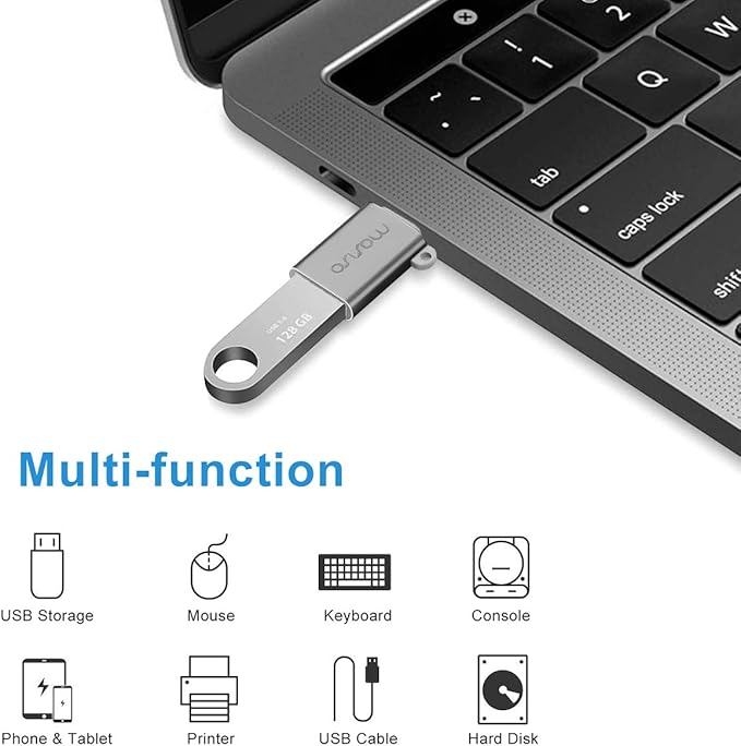 MOSISO USB C to USB Adapter 2 Pack,USB Type-C to USB Connector,Thunderbolt 3 to USB 3.0 Converter OTG Compatible with MacBook Pro 2024-2016/Air 2024-2018/Laptop/Tablet/More Type-C Devices, Space Gray