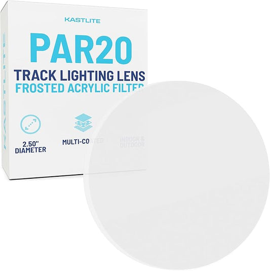 KastLite Frosted Acrylic Lens Filter for Halo Track Lighting | Track Light Head - Adjust The Color of Your Lighting | Select Lens Sizes - PAR 20 Bulb for Spotlight Fixtures