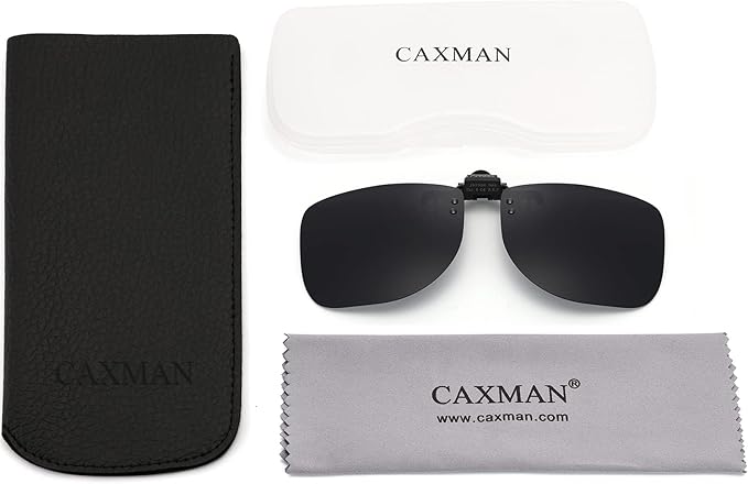 Polarized Clip-on Flip Up Metal Clip Rimless Sunglasses for Prescription Glasses