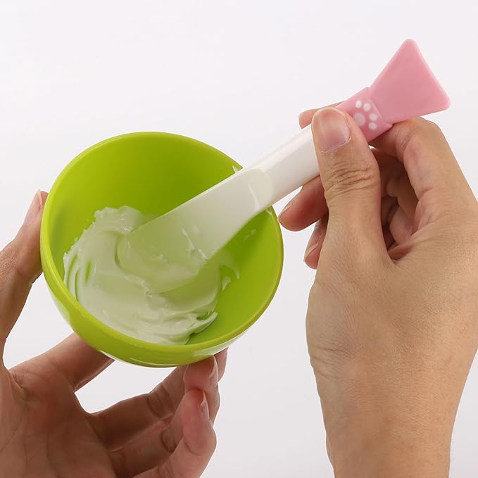 10 Pcs Silicone Face Mask Brush, Double-end Mask Applicator and Plastic Cosmetic Spatula, Reusable Makeup Spatula Skin Care Tools for Applying Facial Products