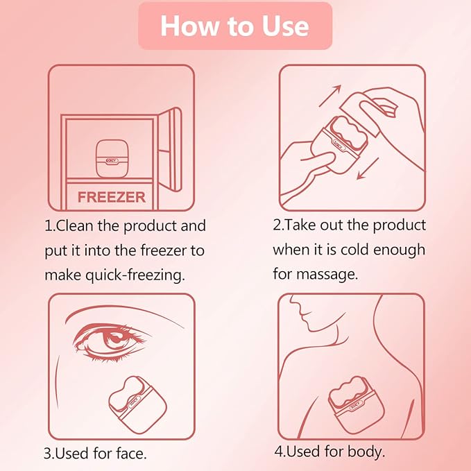 Ice Roller Double Ended, Ice Roller for Face & Eye Puffiness Relief, Ice Face Roller Massager for Migraine Pain, 2 in 1 Facial Ice Roller Skin Care Tool for Whole Body Minor Injury Cold Compress