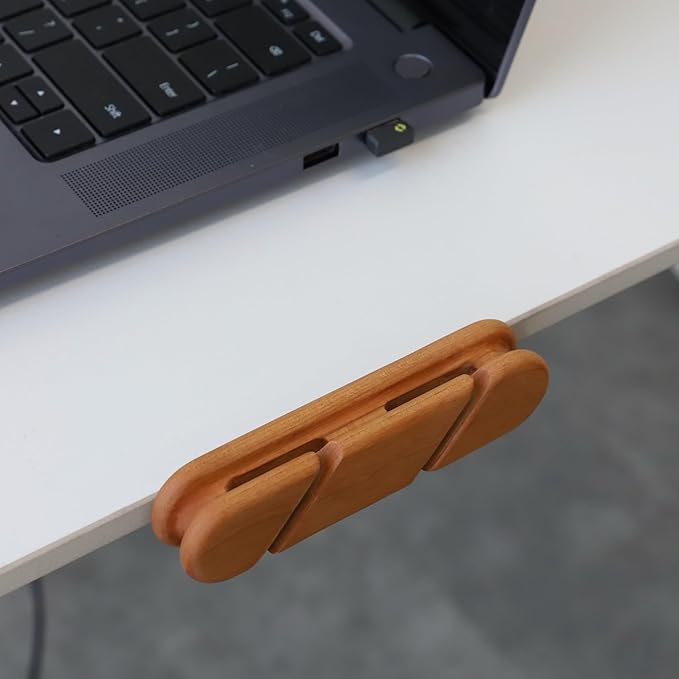 muso wood Cable Clips, Cherry Cord Holder, Cable Management Cord Organizer, Cable Straps for Desk Home and Office