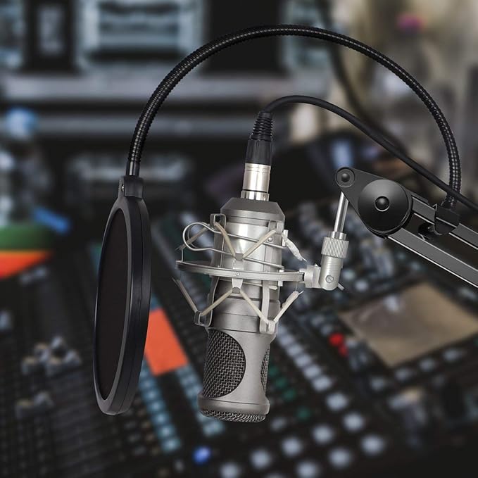 InnoGear Microphone Arm Stand, Heavy Duty Mic Arm Microphone Stand Suspension Scissor Boom Stands with Mic Clip and Cable Ties for Blue Yeti Snowball Hyper X QuadCast SoloCast Fifine Gaming(Large)