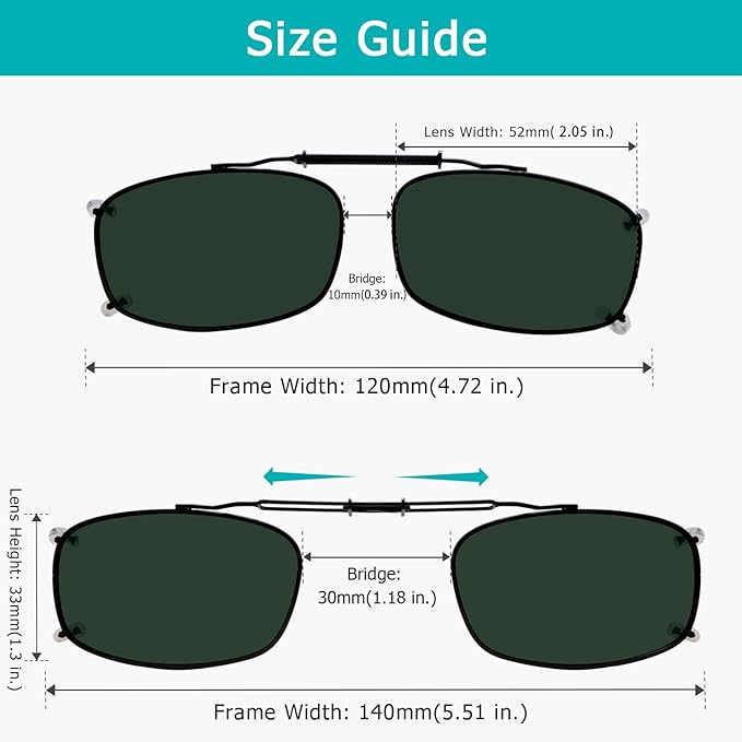 Easy clip Spring Polarized Clip On Sunglasses