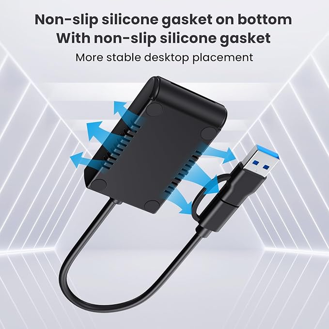 CY USB 3.0 USB-C Type-C Type-A to NVME M-Key M.2 NGFF SATA SSD Docking Horizontal External Cable Enclosure RTL9210B Chipset