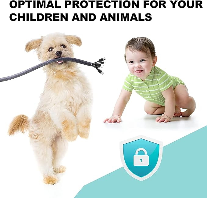 AGPTEK Cable Sleeve Cover, 6.6ft - 1.5 inch Desk Cord Organizer Cable Hider, Home Office Wire Management Computer TV Wire Loom Tubing, Pet Proof Cord Protector, from Cat Dog Chewing, Black