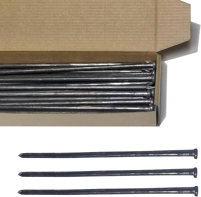 Metal Landscape Stakes,10Inch 50Pcs Landscape Edging Anchoring Spikes for Tent Spikes,Paver Edging,Artificial Turf Stakes,Tent and More (50, Black)