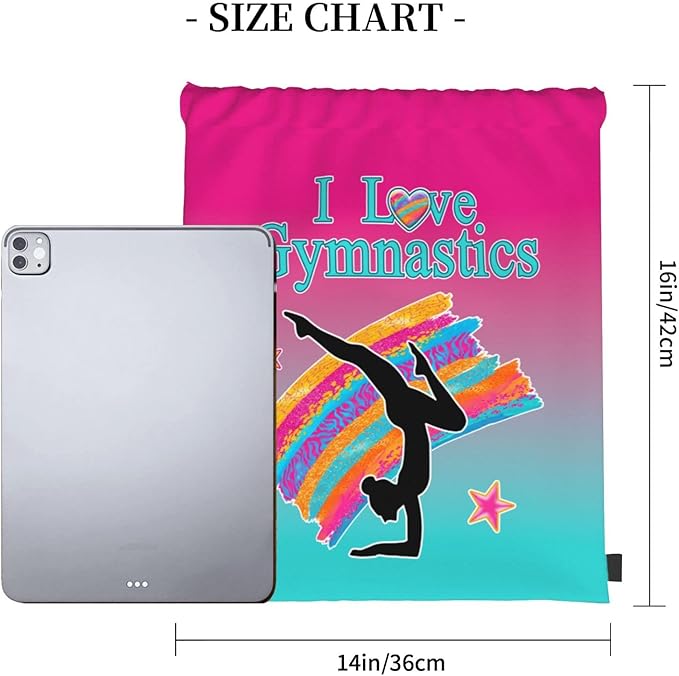 Gymnastics Drawstring Bags For Women Gymnast Drawstring Backpack Water Resistant String Bag Sports Gym Bag