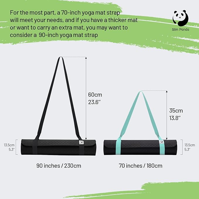 Slim Panda Yoga Mat Straps for Carrying, Adjustable Yoga Mat Carrier, Yoga Mat Sling(Yoga Mat Not Included)