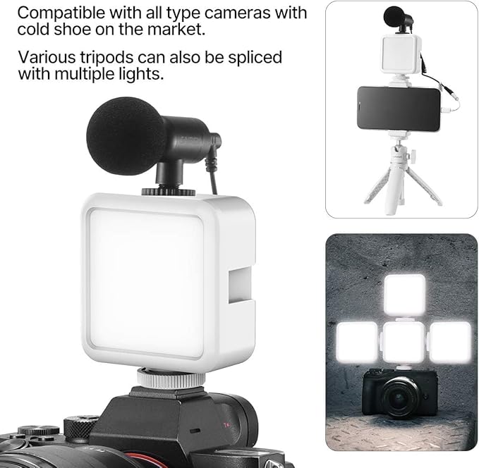 ULANZI VL49 2000mAh LED Video Light w 3 Cold Shoe, Rechargeable Soft Light Panel for DJI OSMO Mobile 3 Pocket Zhiyun Smooth 4 Sony RX100 VII Canon G7X Mark III A6400 6600 Action Camera 13 9 8 Vlogging