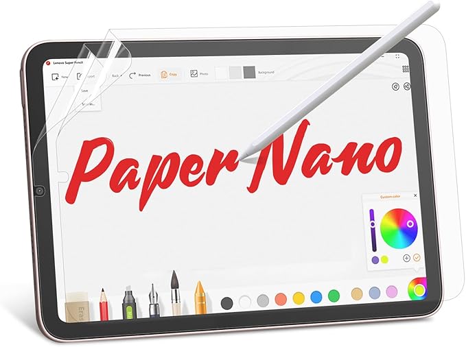 bersem 2 Pack Paperfeel Screen Protector Compatible with iPad Mini 7 2024(A17 Pro)/iPad Mini 6 2021(8.3 inch), Matte PET Film for Drawing, Anti-Glare