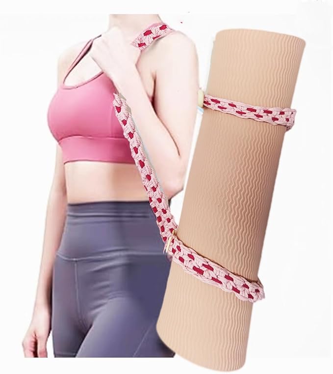 kiido Macrame Yoga Mat Carrying Strap [MAT NOT Included], Hand Woven Multi-use Strap/Carrier for Your Yoga Mat, Exercise Mat