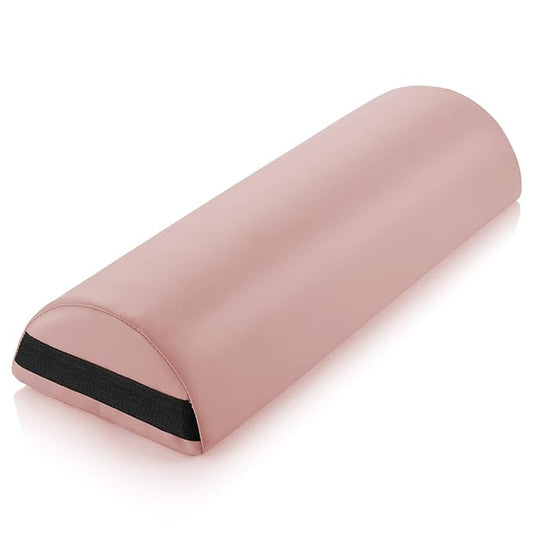 Saloniture Jumbo Half Round Massage Table Bolster Pillow Pad - 26 x 9 x 4.5 Inch - Pink