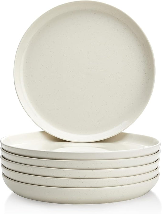 Sweese Porcelain Dinner Plates Set, 10 Inch, Round Salad Plates, Dove Gray - Dishwasher, Microwave Oven Safe