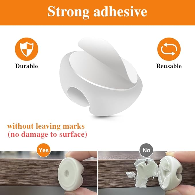 Shintop Cable Clips, 16 Pack White Cord Holder Adhesive Cable Organizer Wire Holder for Organizing Phones Chargers Desk Nightstand Car