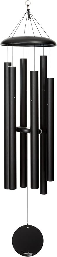 Corinthian Bells by Wind River - 56 inch Black Wind Chime for Patio, Backyard, Garden, and Outdoor Decor (Aluminum Chime) Made in The USA