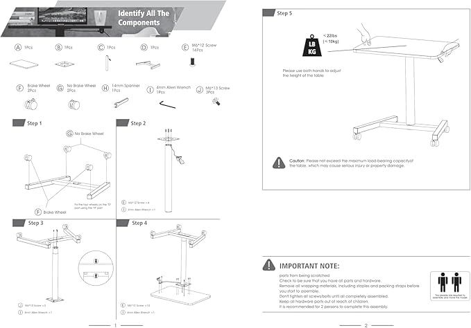 28-Inch Mobile Standing Desk Adjustable Height, Portable Standing Desk with Lockable Wheels, Rolling Table for Home Office Classroom Hospital (Snow-White)