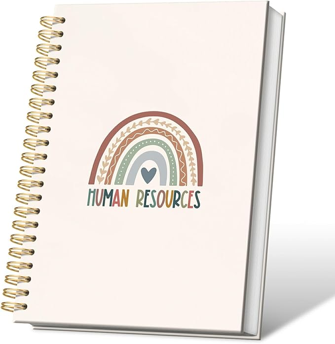 Human Resources Spiral Notebook,HR Appreciation Gift,Boho Rainbow Lined Notebook Hardcover,College Ruled Notebook Journal for Writing,Retirement Gift for Women Coworker,5.5x8.3