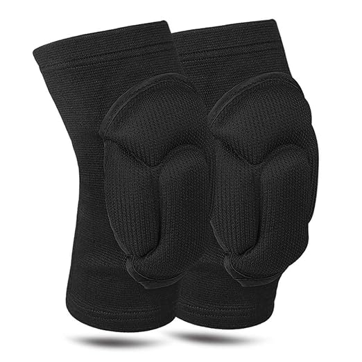 1Pair Knee Pads, Knee Protectors Protective, Thick Sponge Collision Avoidance Knee Sleeve for Adult Youth Women Men (Black, One Size)