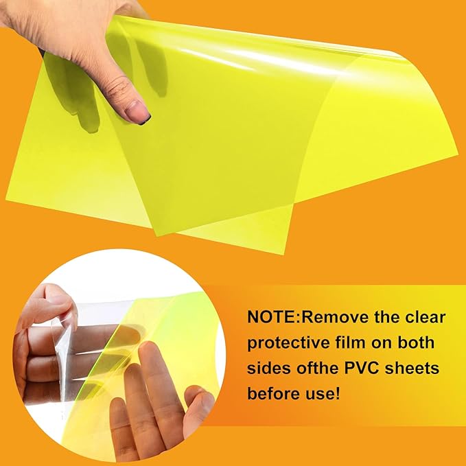 (10 Pcs) Gel Light Filter, Yellow and Orange Transparent Color Lighting Gel Filter Correction Plastic Sheets 8.5 x 11 Inch for Film, Video, Photo, Stage