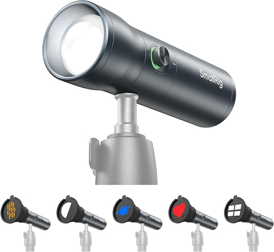 SMALLRIG RGB LED Photography Flashlight, 7500mAh Aluminum Alloy Patterned Ambient Light, 4 Color Fill Light with 20 Patterned Light Filters, Perfect for Photo, Content Creation Accessories RF10C 4634