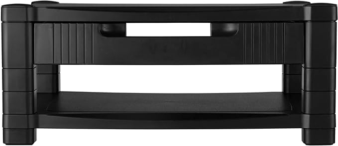 Kantek Two-Level Monitor Stand, 17" X 13.25" X 3.5" To 7", Black, Supports 50 Lbs