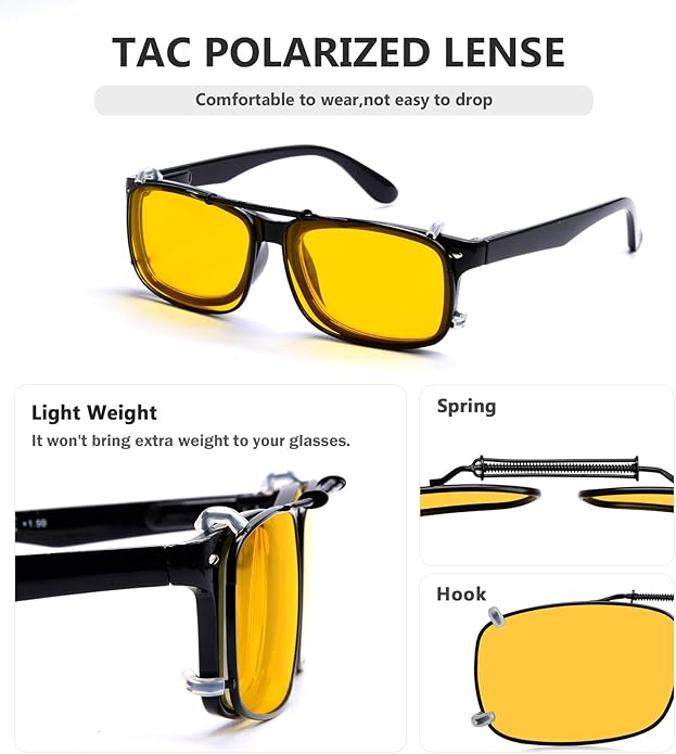 Eyekepper Large Clip On Sunglasses With Spring Draw Bar Polarized