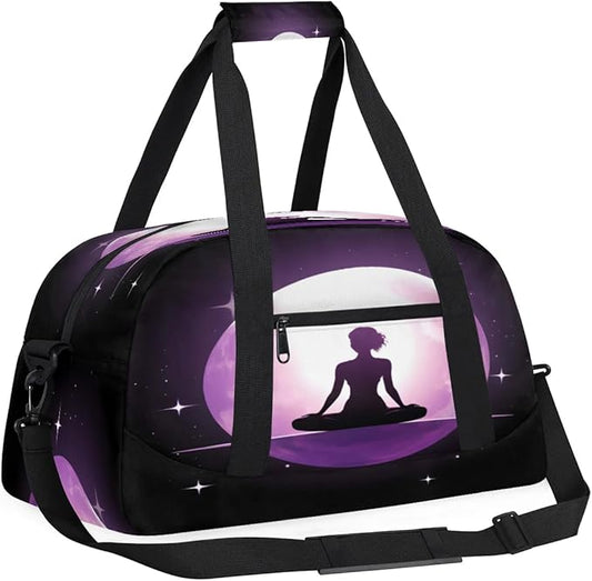 Sports Duffle Bags Travel Duffle Bag Gym Bag Weekender Travel Bag Waterproof Overnight Bag Carry On Travel Tote Bag Dance Bags -Yoga Time